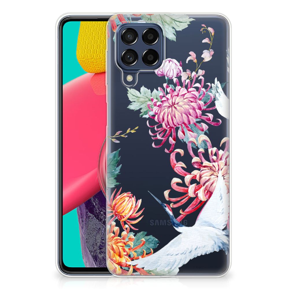 Samsung Galaxy M53 TPU Hoesje Bird Flowers