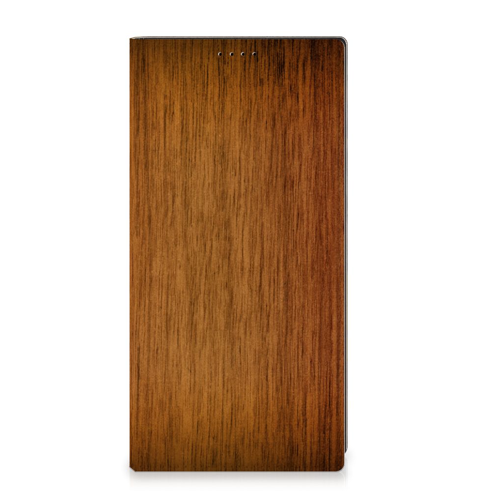 Samsung Galaxy S23 Ultra Book Wallet Case Donker Hout - B2C Telecom