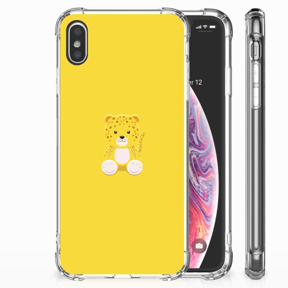 Apple iPhone Xs Max Stevig Bumper Hoesje Baby Leopard