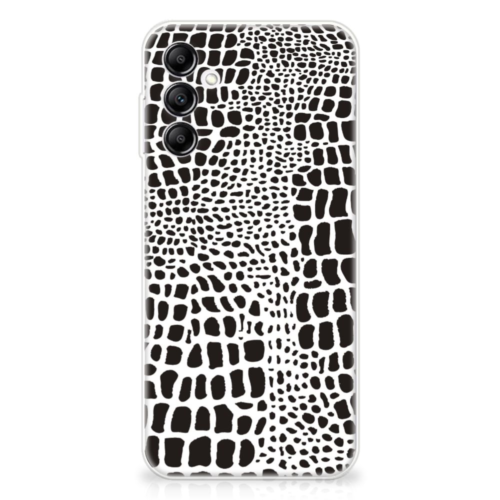Samsung Galaxy A14 5G TPU Hoesje Slangenprint met zwart-witte slangenmotief