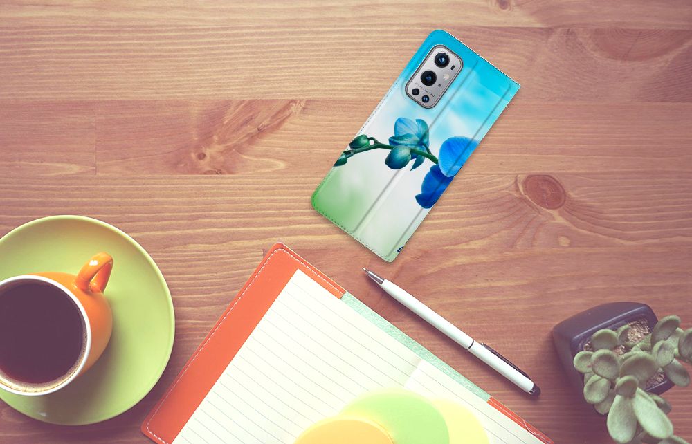 OnePlus 9 Pro Smart Cover Orchidee Blauw - Cadeau voor je Moeder - B2C Telecom