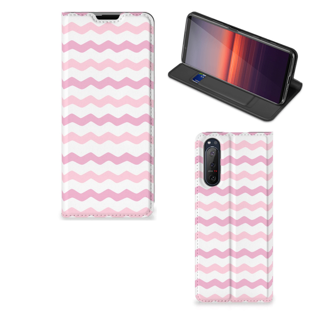 Sony Xperia 5 II Hoesje met Magneet Waves Roze - B2C Telecom
