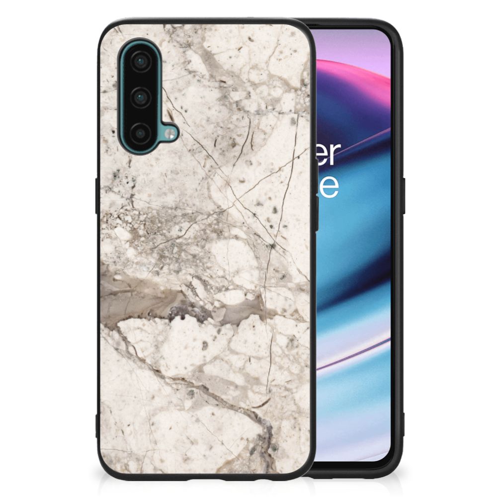 OnePlus Nord CE 5G Marmeren Print Telefoonhoesje Marmer Beige