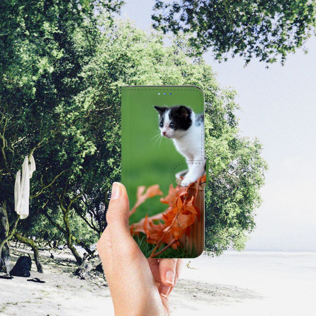 OPPO Find X3 Neo 5G Telefoonhoesje met Pasjes Kitten