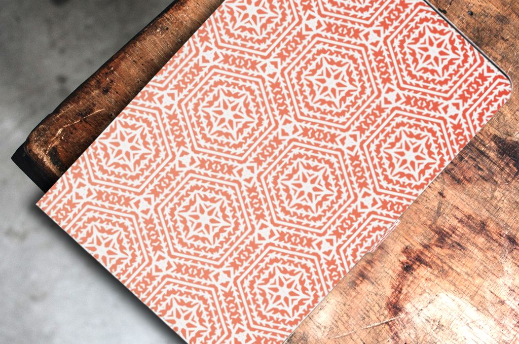 Samsung Galaxy Tab S7 FE | S7+ | S8+ Tablet Hoes Pattern Orange