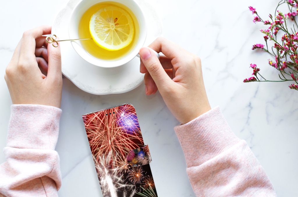 Samsung Galaxy S9 Plus Wallet Case met Pasjes Vuurwerk