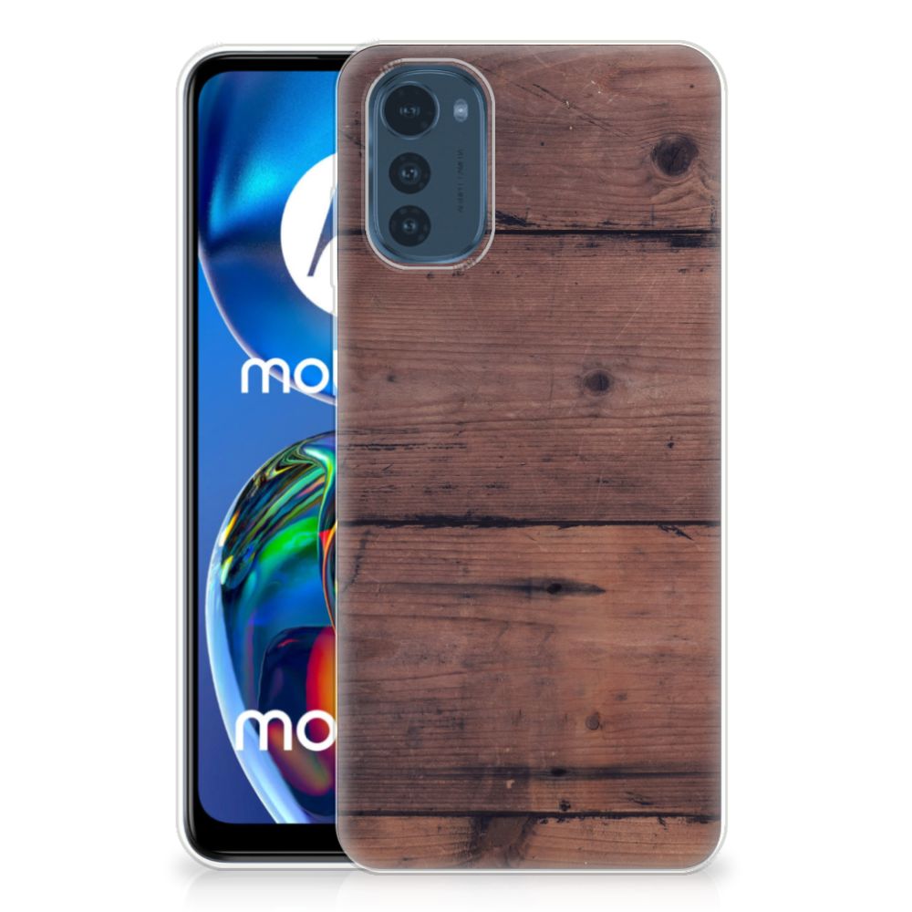 Motorola Moto E32/E32s Bumper Hoesje Old Wood