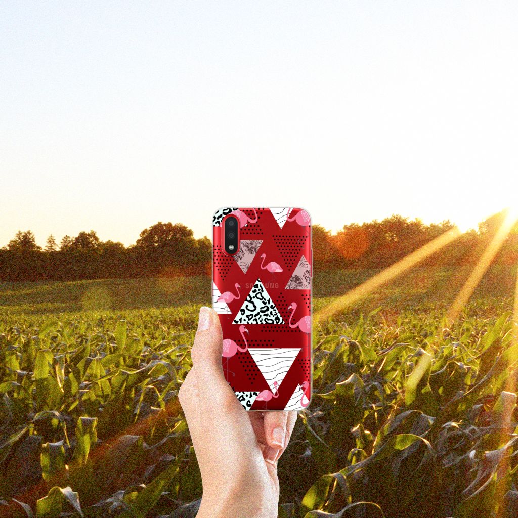 Samsung Galaxy A01 TPU Hoesje Flamingo Triangle B2C Telecom