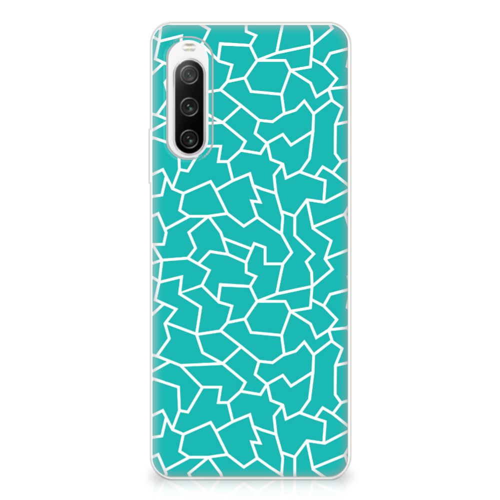 Sony Xperia 10 IV Hoesje maken Cracks Blue B2C Telecom