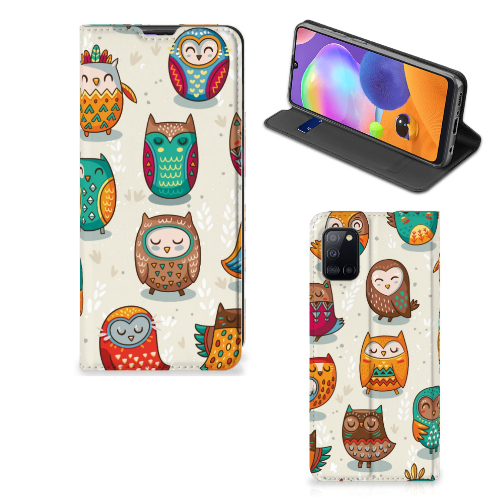Samsung Galaxy A31 Hoesje maken Vrolijke Uilen - B2C Telecom