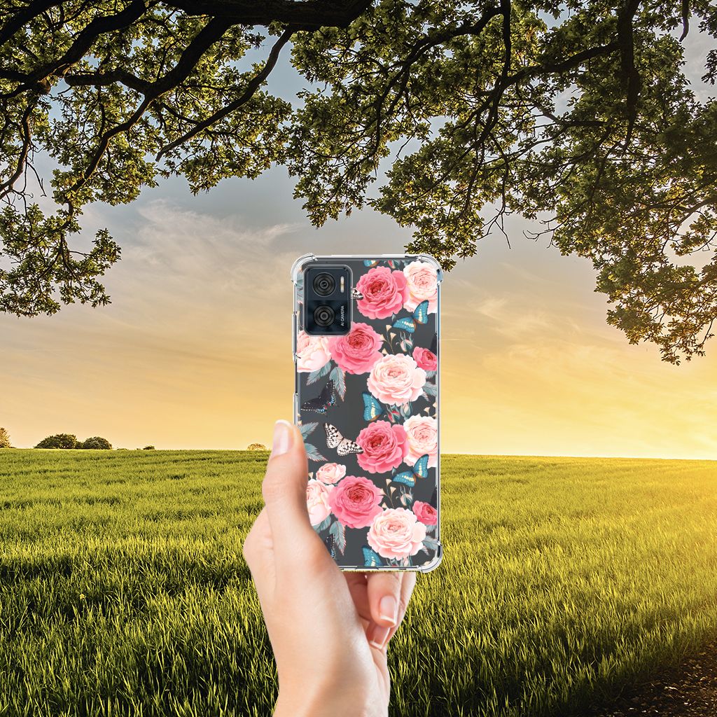 Motorola Moto E22 | E22i Case Butterfly Roses B2C Telecom