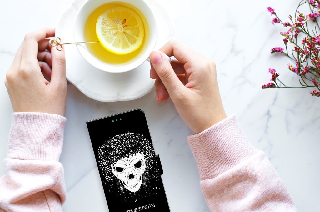 Telefoonhoesje met Naam Motorola Moto G10 | G20 | G30 Skull Hair