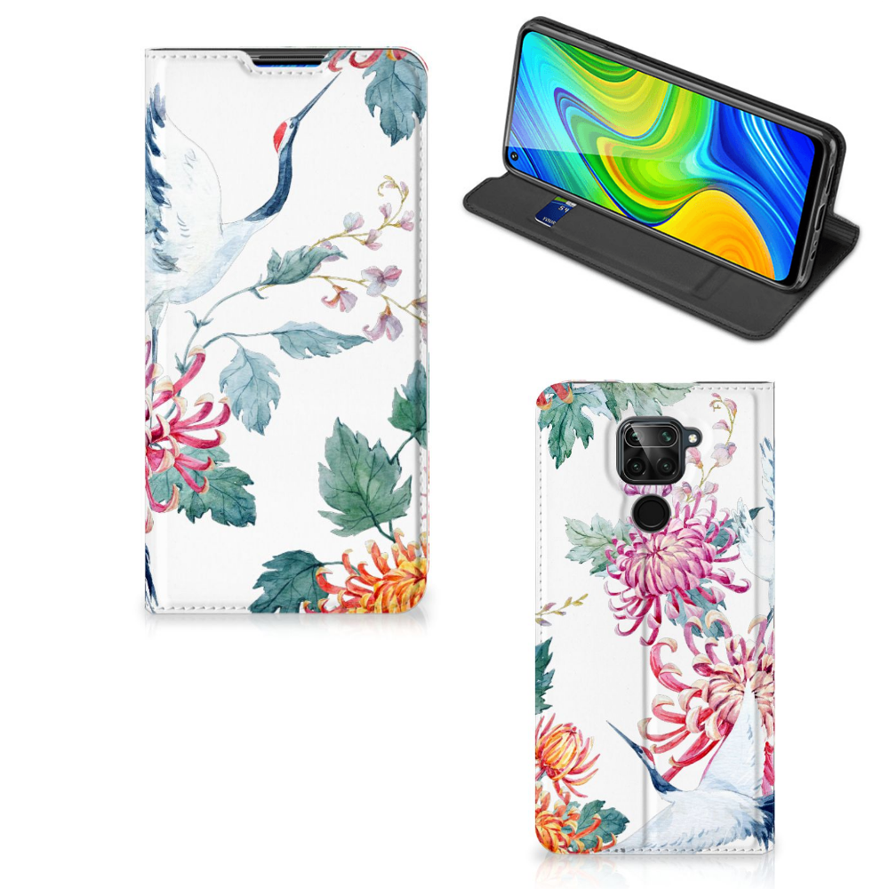 Xiaomi Redmi Note 9 Hoesje maken Bird Flowers