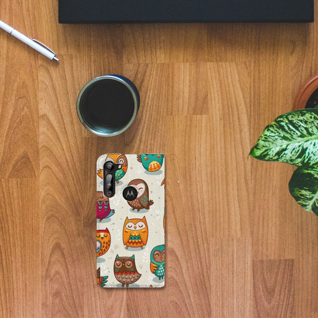Motorola Moto G8 Power Hoesje maken Vrolijke Uilen - B2C Telecom