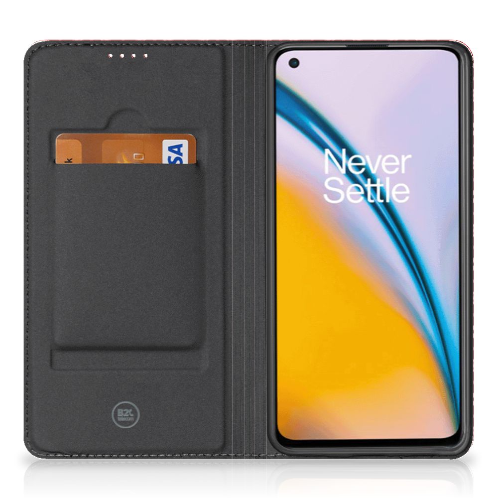 OnePlus Nord 2 5G Hoesje met Magneet Batik Rood