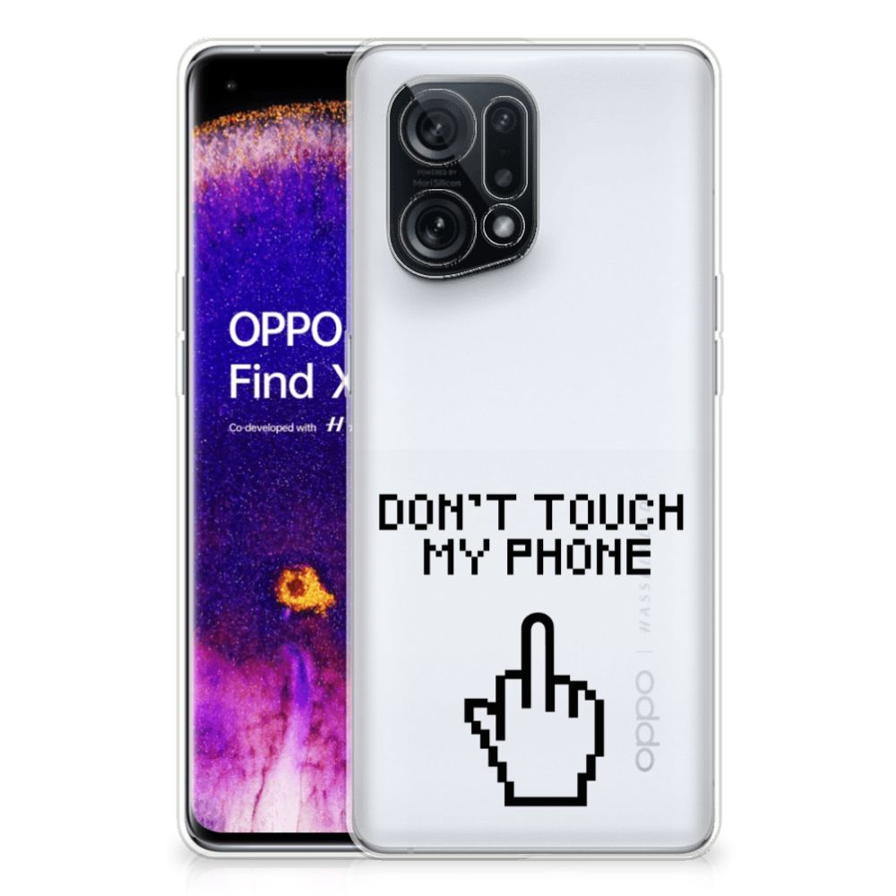 OPPO Find X5 Silicone-hoesje Finger Don't Touch My Phone B2C Telecom