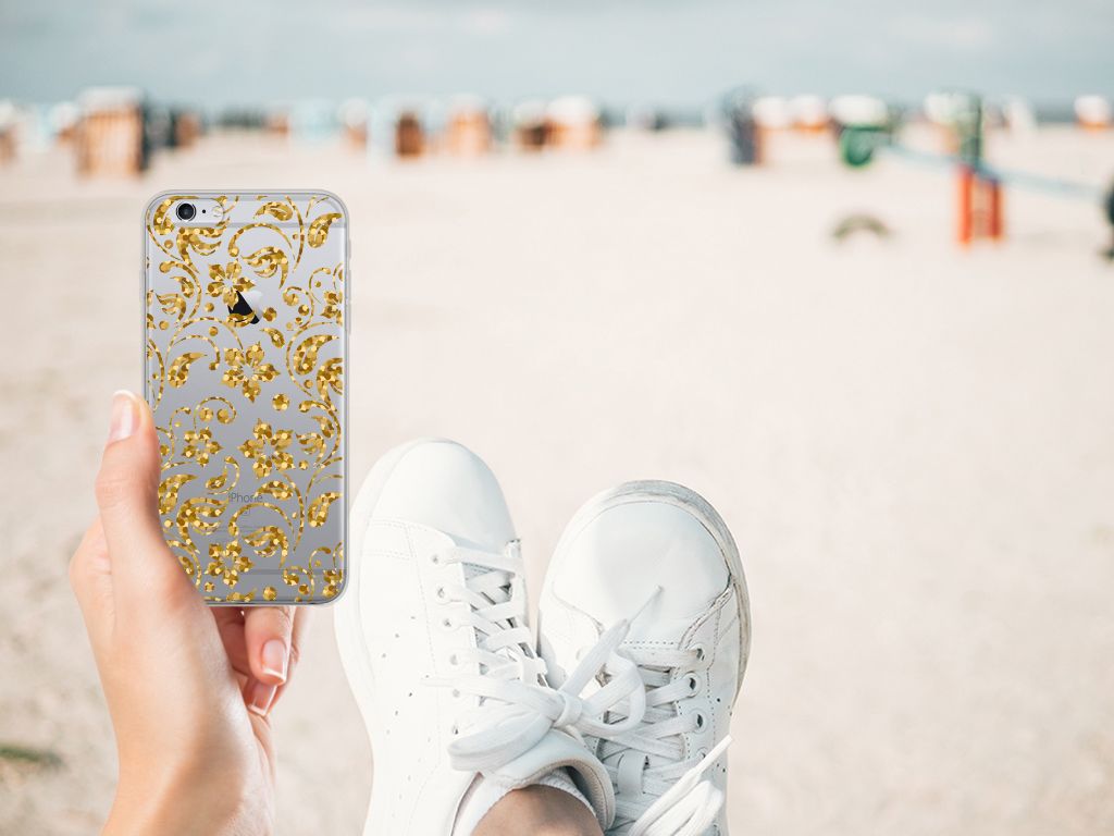Apple iPhone 6 | 6s TPU Case Gouden Bloemen