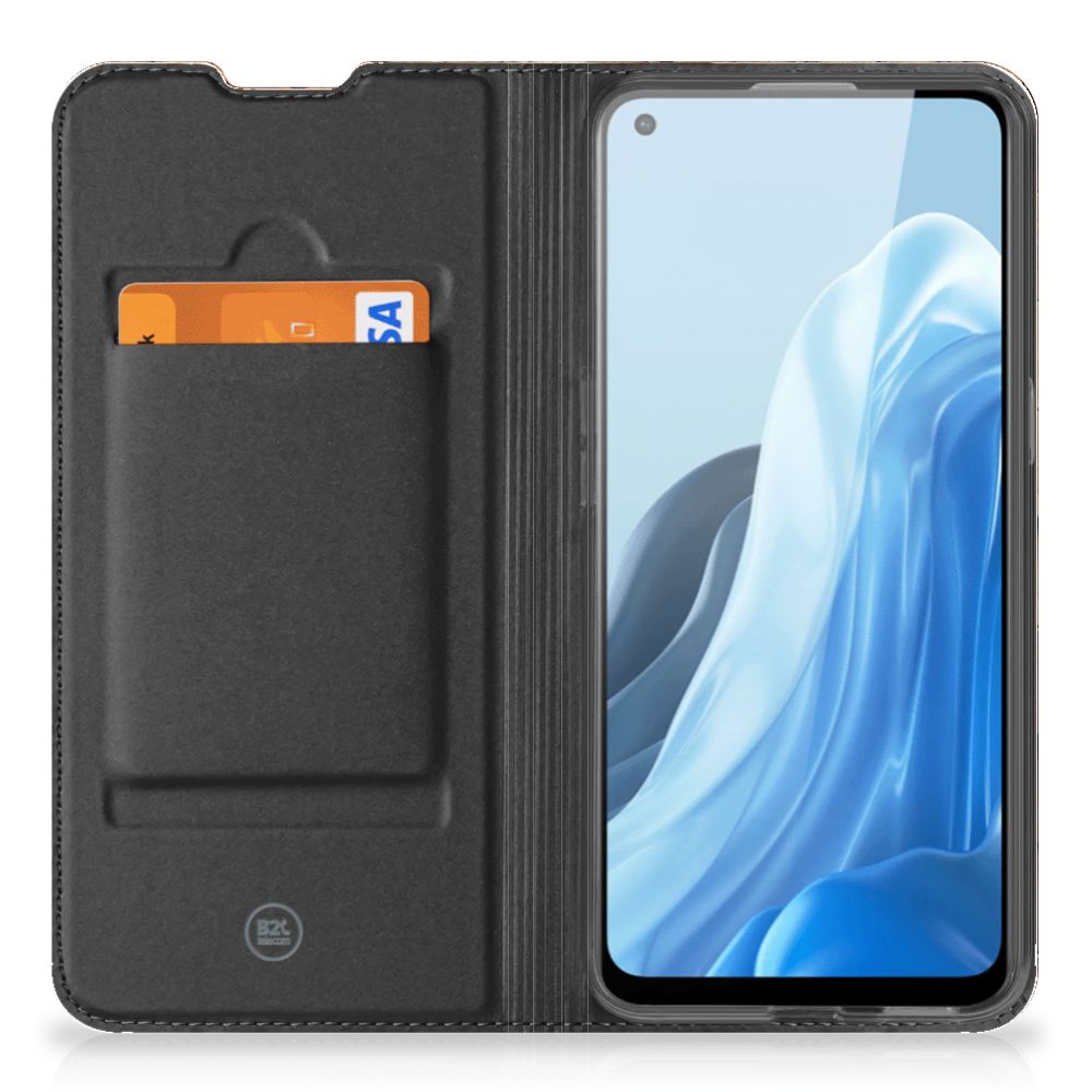 Book Wallet Case voor OPPO Reno8 Lite Wooden Cubes