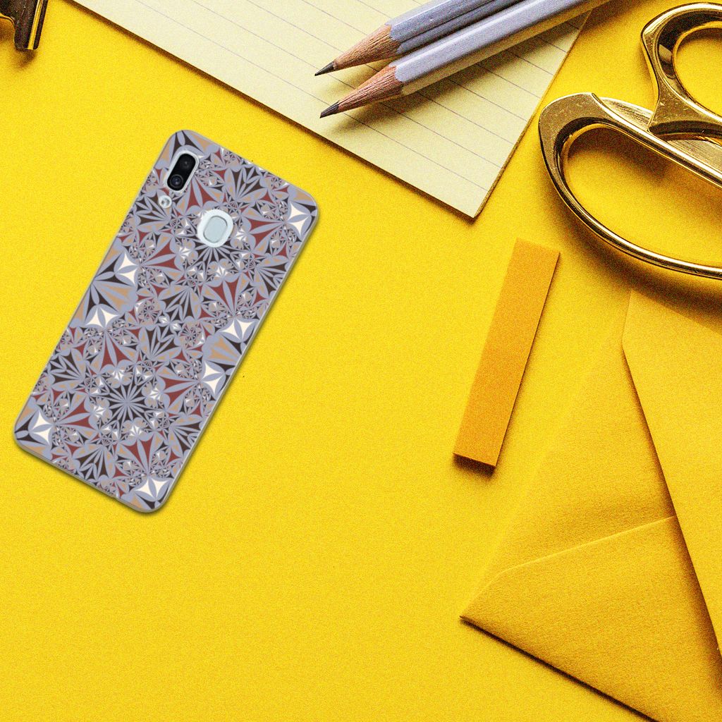 Samsung Galaxy A30 TPU Siliconen Hoesje Flower Tiles