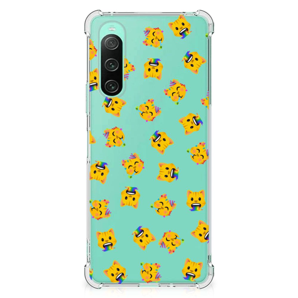 Doorzichtige Silicone Hoesje voor Sony Xperia 10 V Katten Emojis B2C Telecom