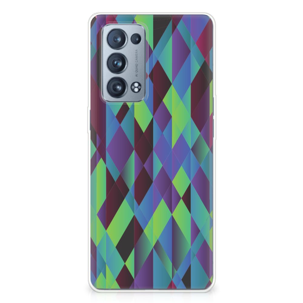 OPPO Reno 6 Pro Plus 5G TPU Hoesje Abstract Green Blue
