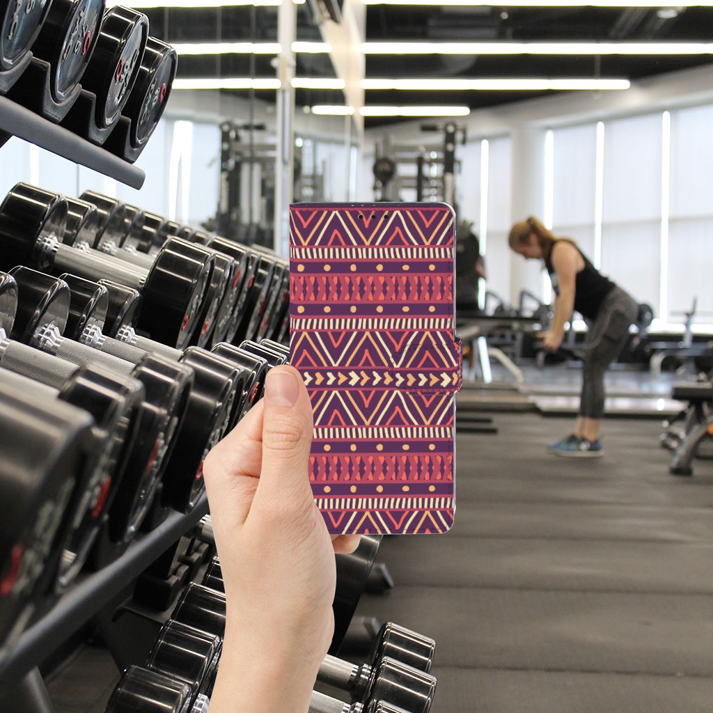 Alcatel 1S (2021) Telefoon Hoesje Aztec Paars