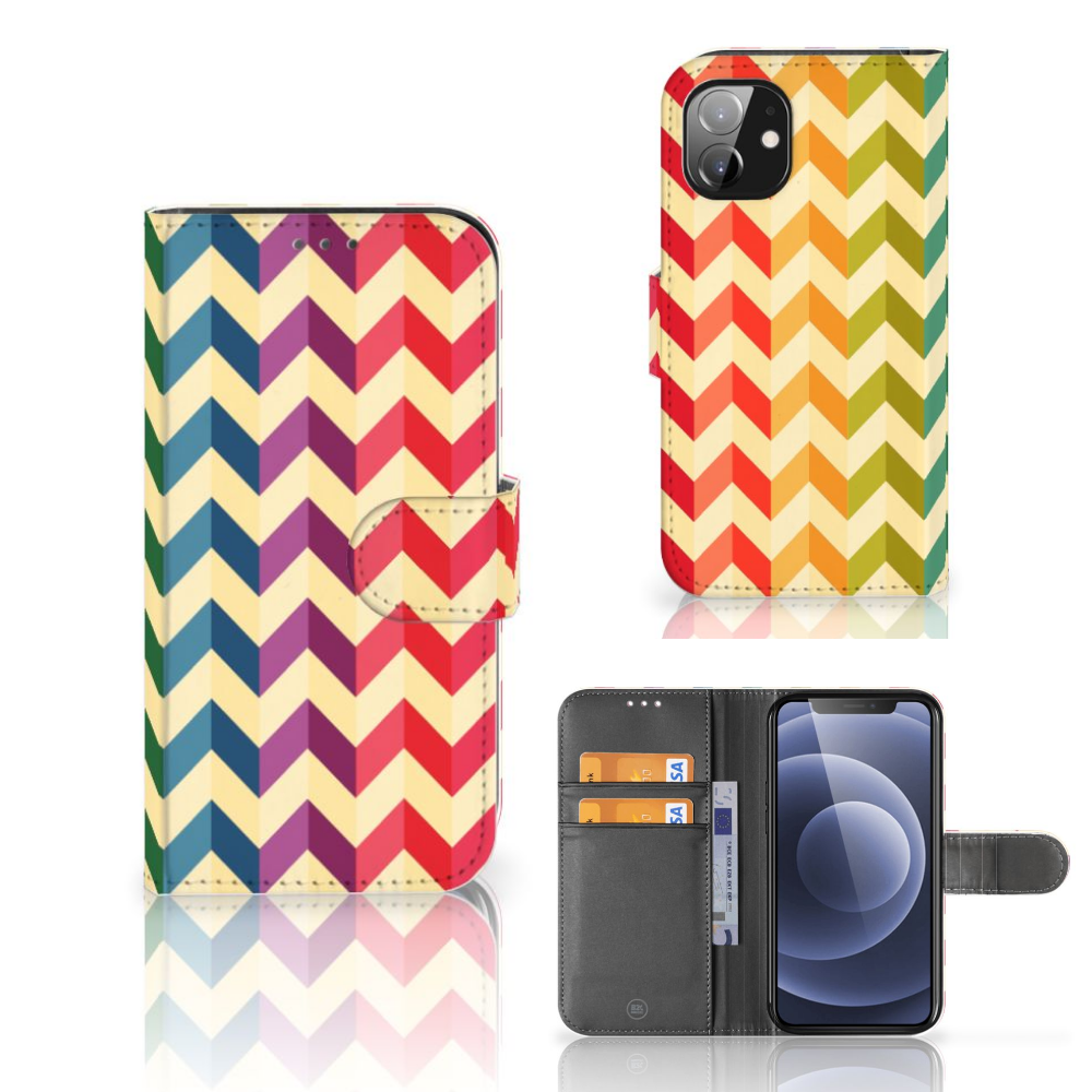 Apple iPhone 12 Mini Telefoon Hoesje Zigzag Multi Color