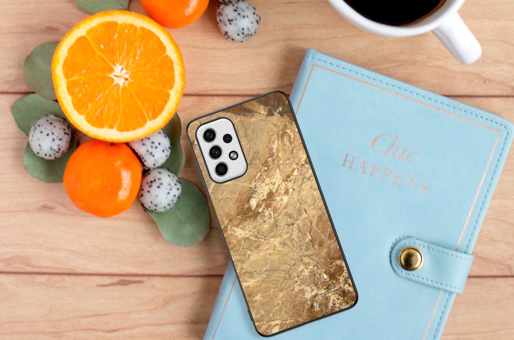 Samsung Galaxy A23 Marmeren Print Telefoonhoesje Marmer Creme B2C Telecom
