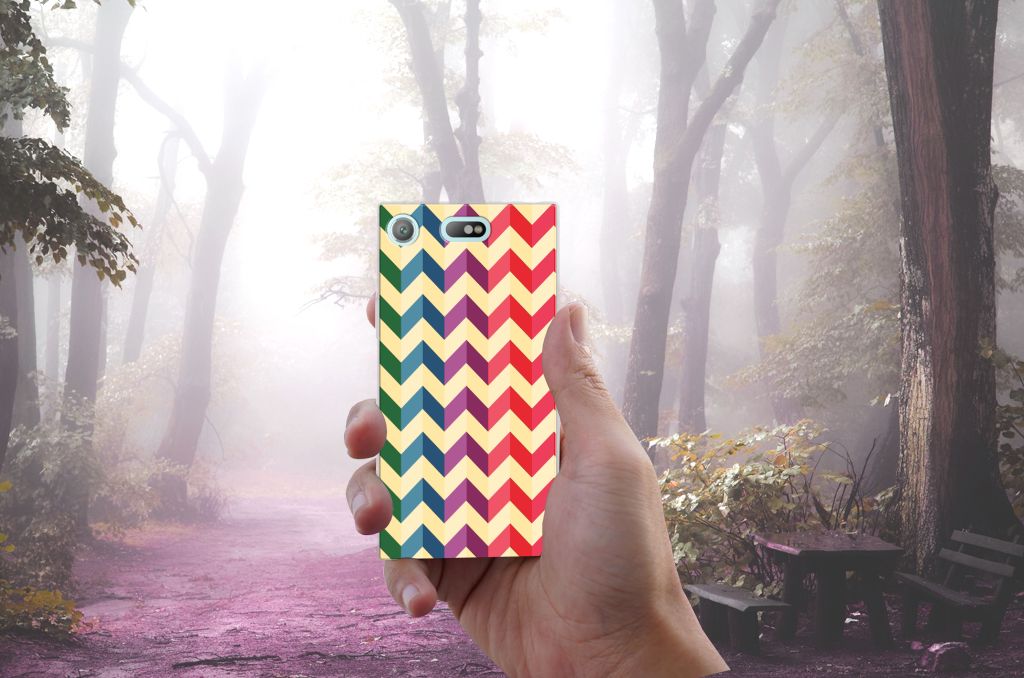 Sony Xperia XZ1 Compact TPU bumper Zigzag Multi Color