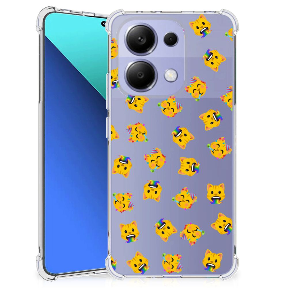 Doorzichtige Silicone Hoesje voor Xiaomi Redmi Note 13 4G Katten Emojis