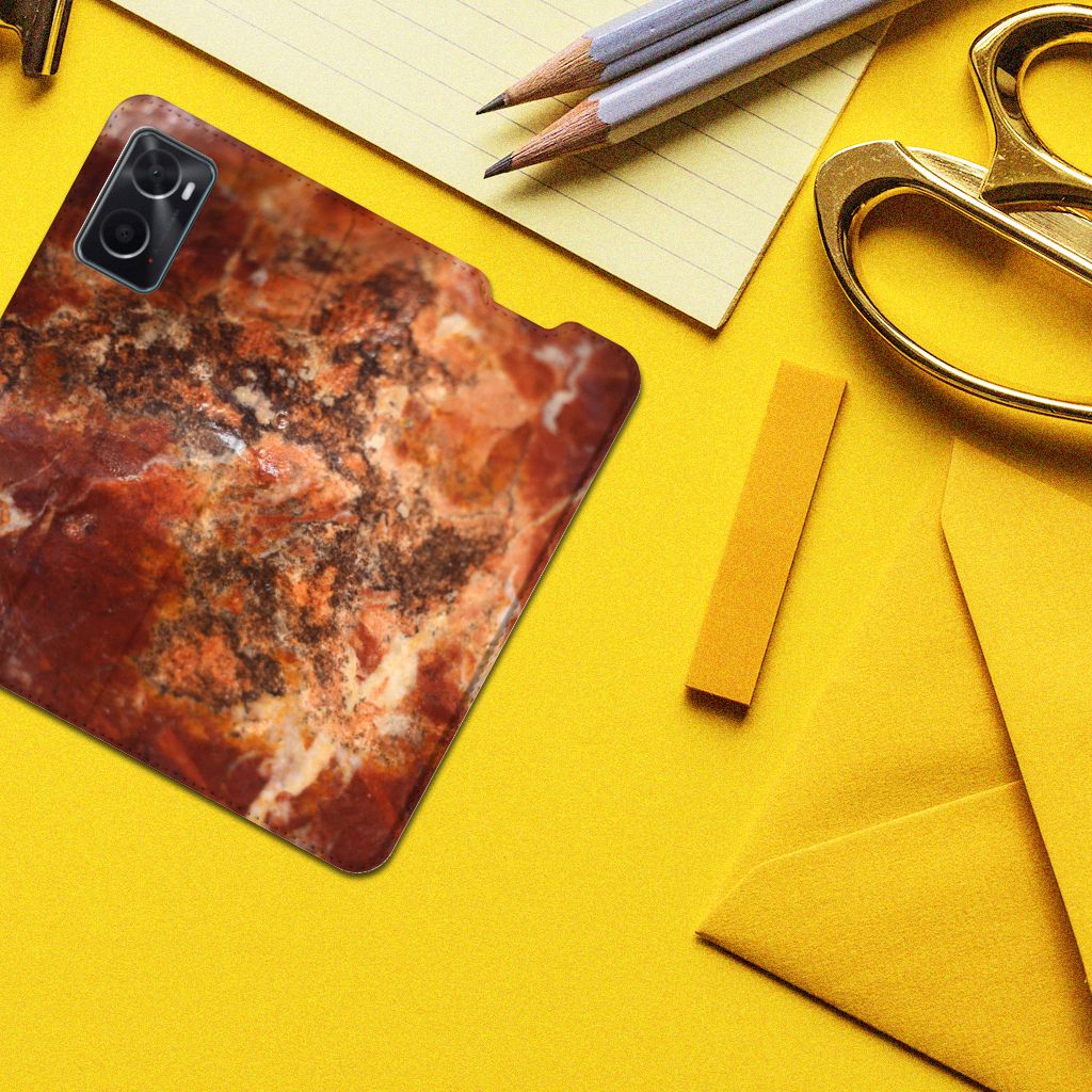 OPPO A96 | A76 Standcase Marmer Bruin - B2C Telecom