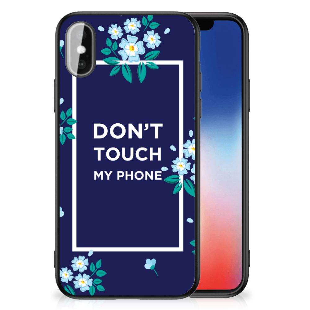 iPhone X | Xs Telefoon Hoesje Flowers Blue DTMP