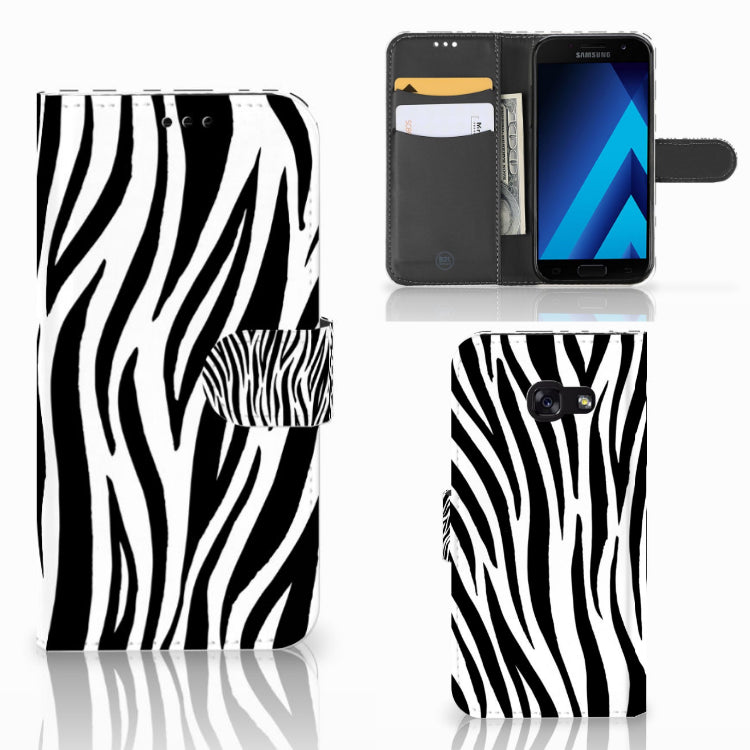 Samsung Galaxy A5 2017 Telefoonhoesje met Pasjes Zebra