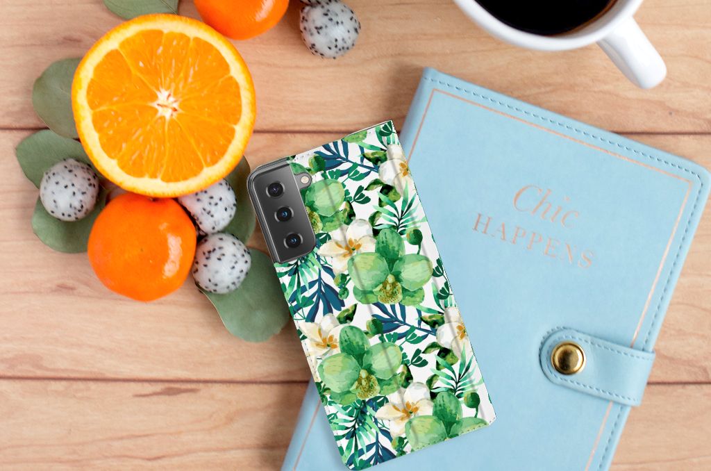 Samsung Galaxy S21 Plus Smart Cover Orchidee Groen