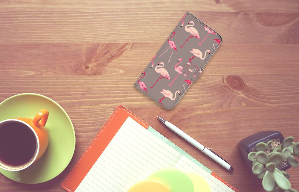 Samsung Galaxy A31 Telefoonhoesje met Pasjes Flamingo