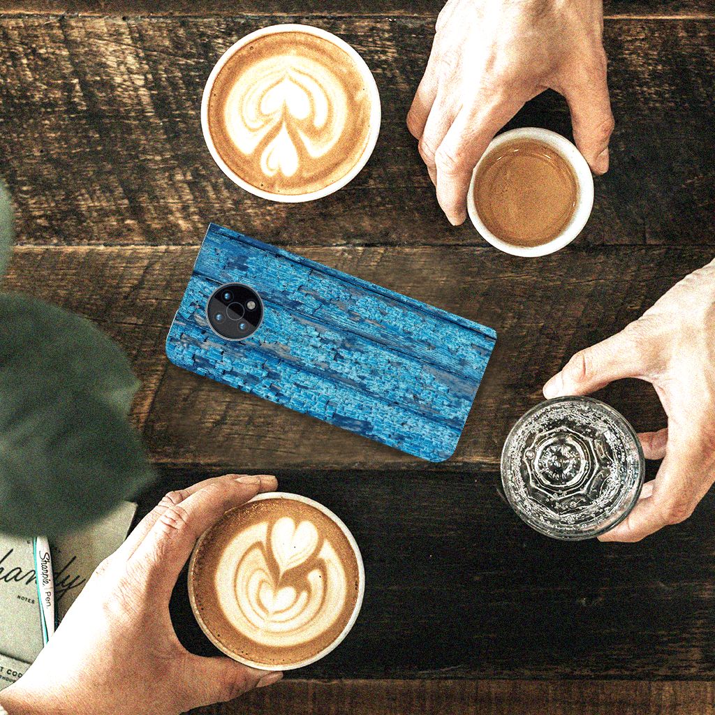 Nokia G50 Book Wallet Case Wood Blue - B2C Telecom