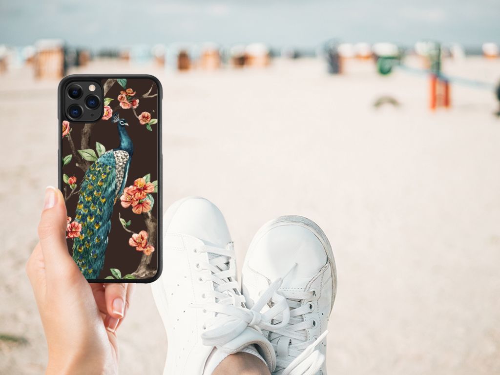 Apple iPhone 11 Pro Max Back Cover Pauw met Bloemen B2C Telecom