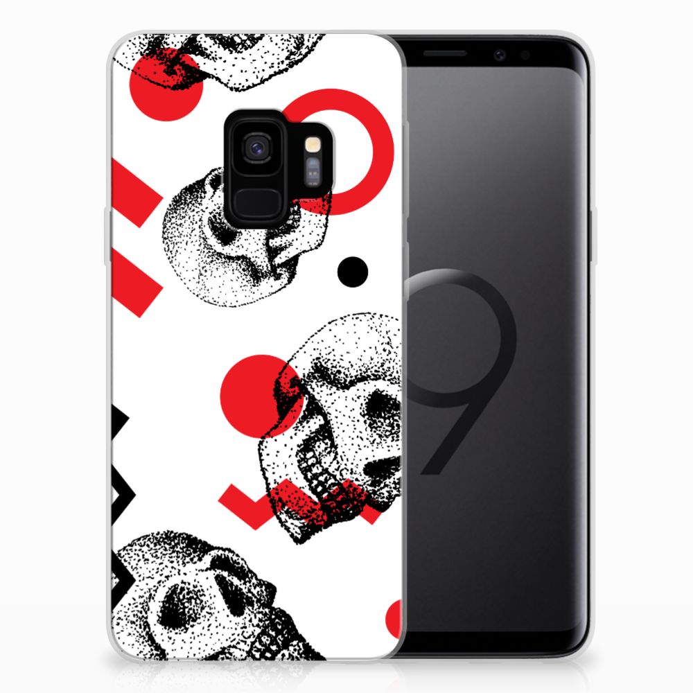 Silicone Back Case Samsung Galaxy S9 Skull Red