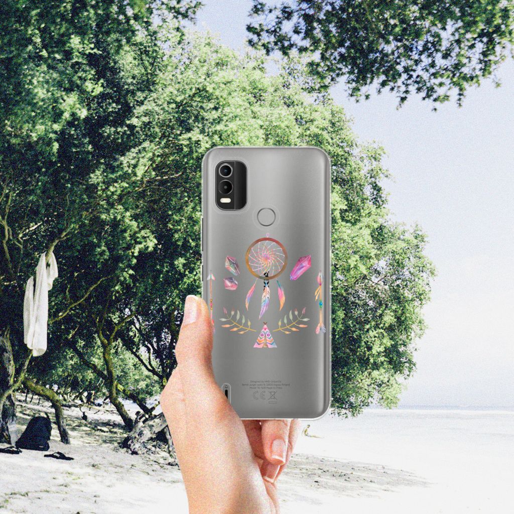 Nokia C21 Plus Telefoonhoesje met Naam Boho Dreamcatcher B2C Telecom