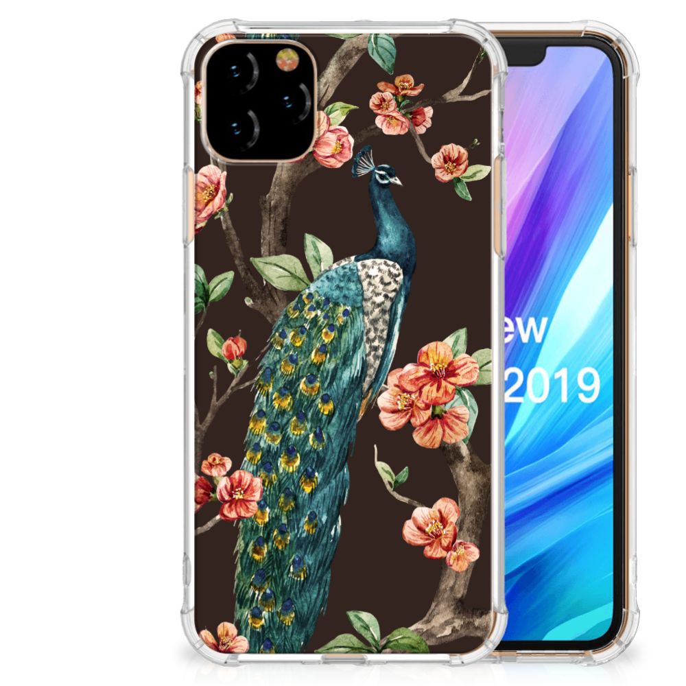 Apple iPhone 11 Pro Max Case Anti-shock Pauw met Bloemen