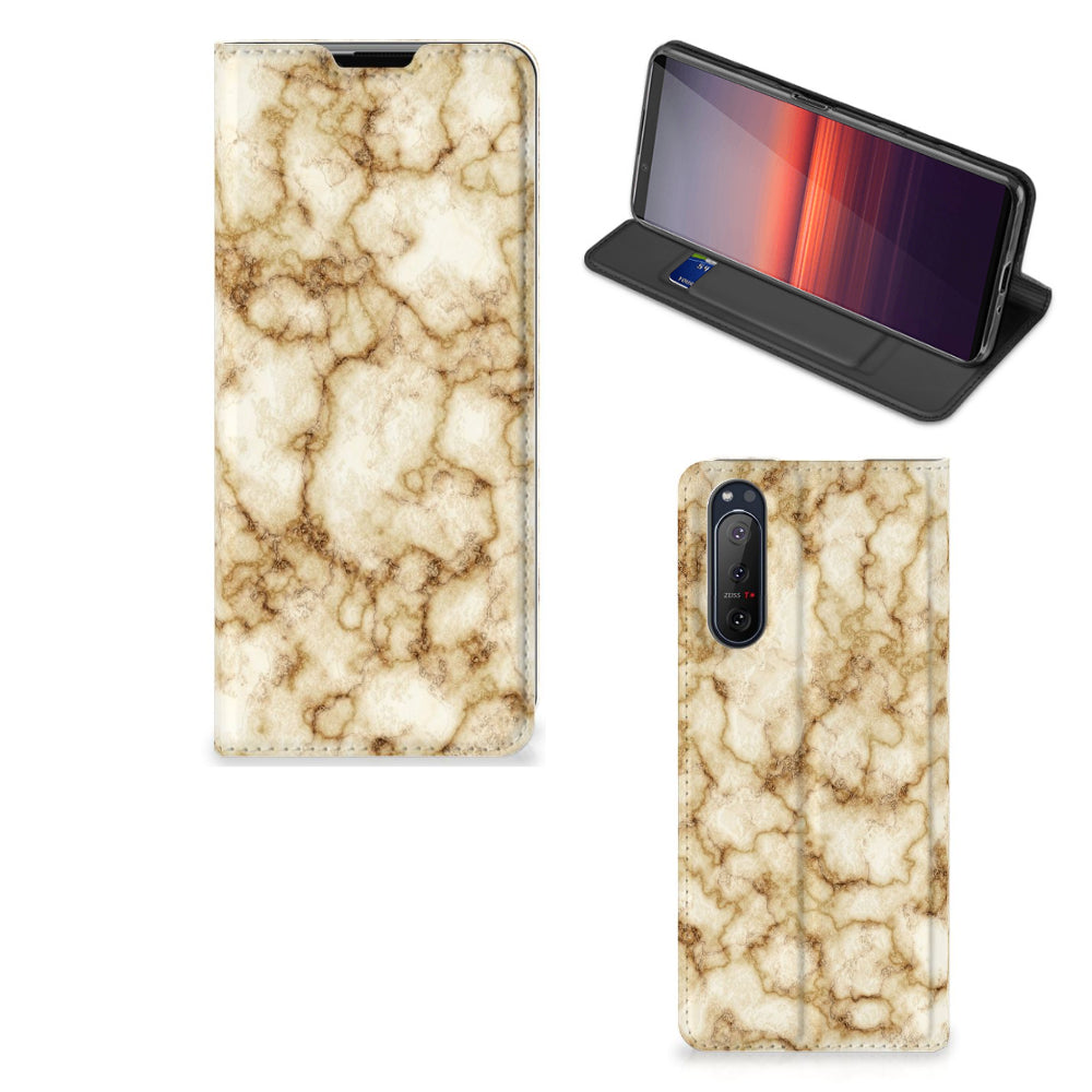 Sony Xperia 5 II Standcase Marmer Goud