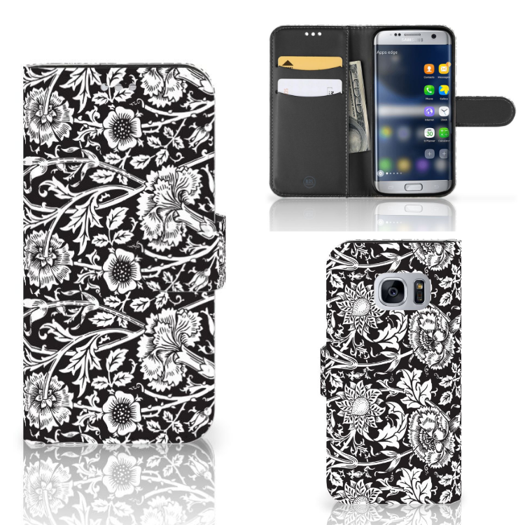 Samsung Galaxy S7 Hoesje Black Flowers