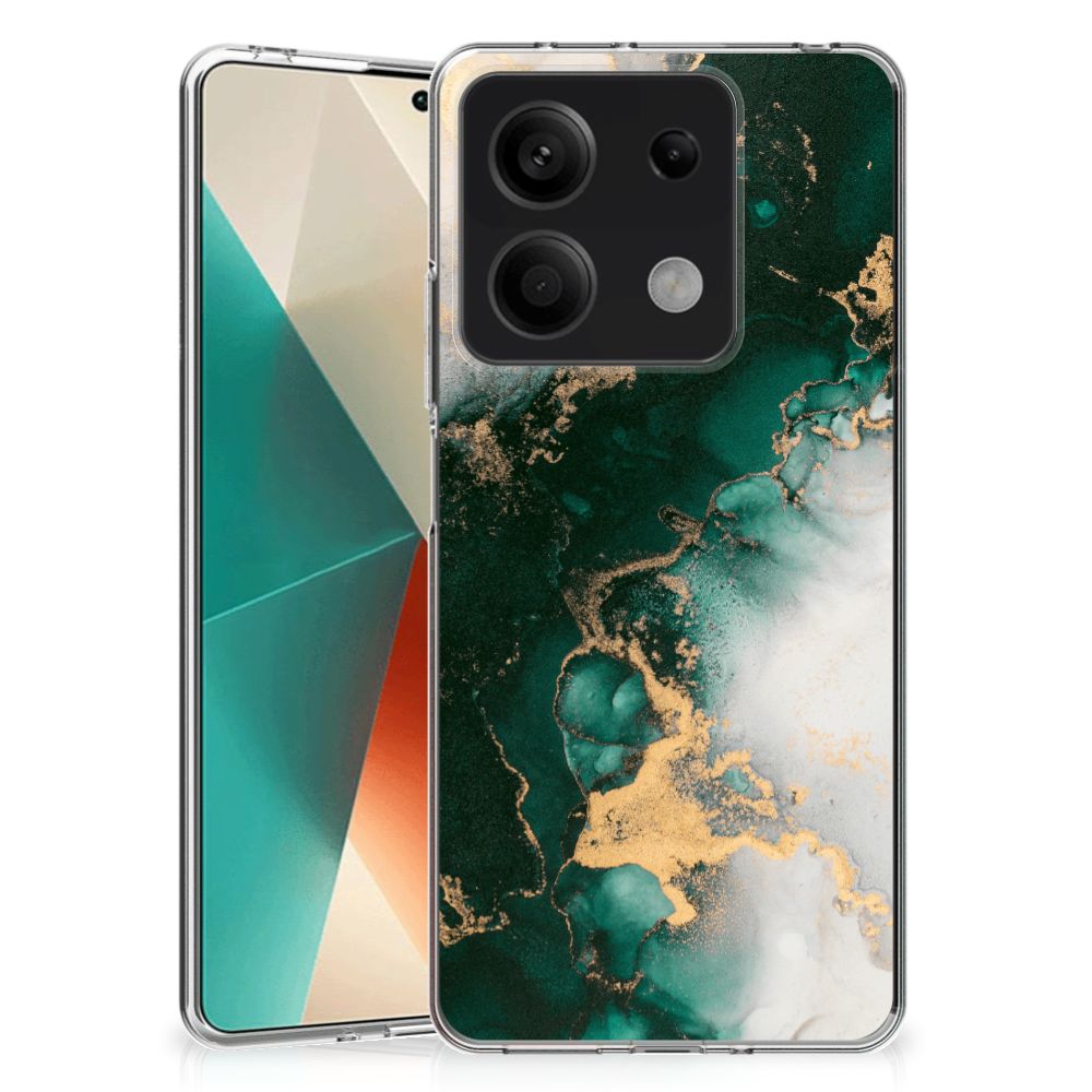 TPU Siliconen Hoesje voor Xiaomi Redmi Note 13 5G Marmer Groen