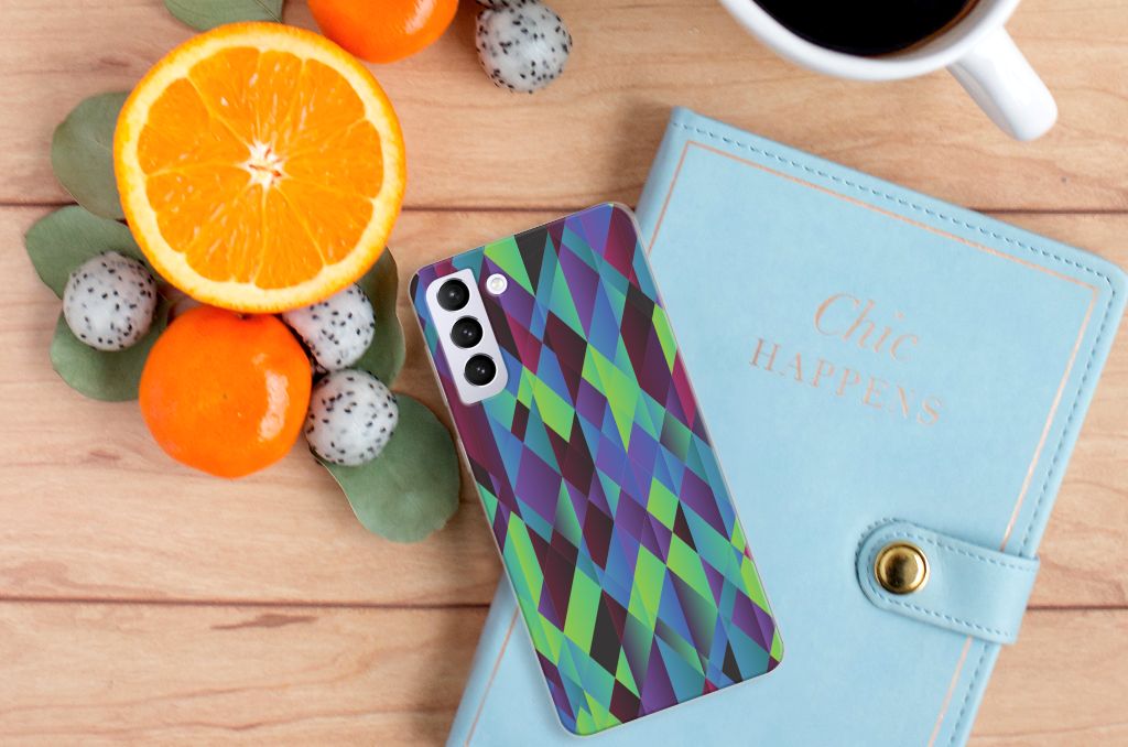 Samsung Galaxy S21 Plus TPU Hoesje Abstract Green Blue B2C Telecom