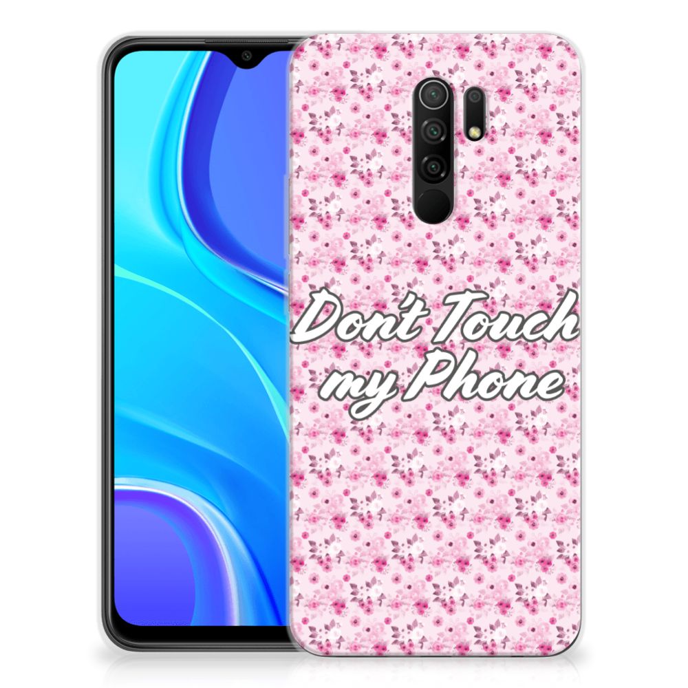Xiaomi Redmi 9 Silicone-hoesje Flowers Pink DTMP B2C Telecom