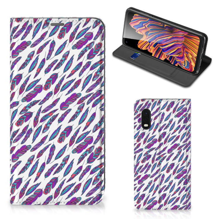 Samsung Xcover Pro Hoesje met Magneet Feathers Color - B2C Telecom