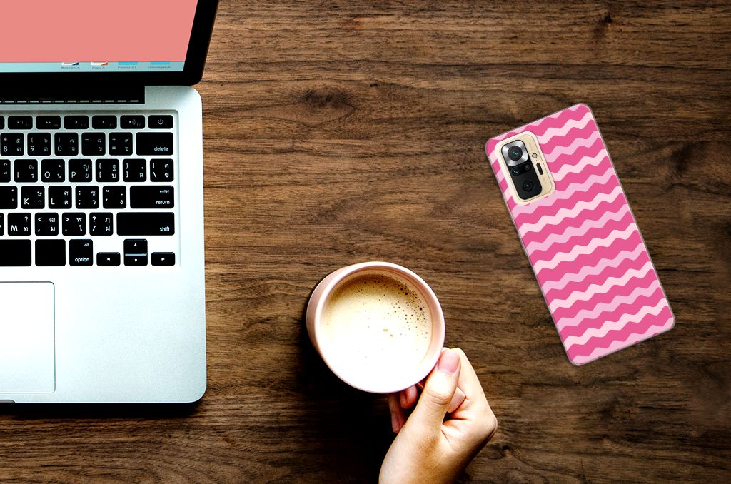 Xiaomi Redmi Note 10 Pro TPU bumper Waves Pink