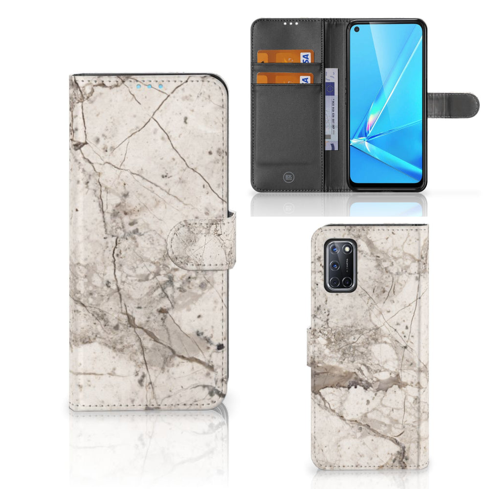 OPPO A72 | OPPO A52 Bookcase Marmer Beige