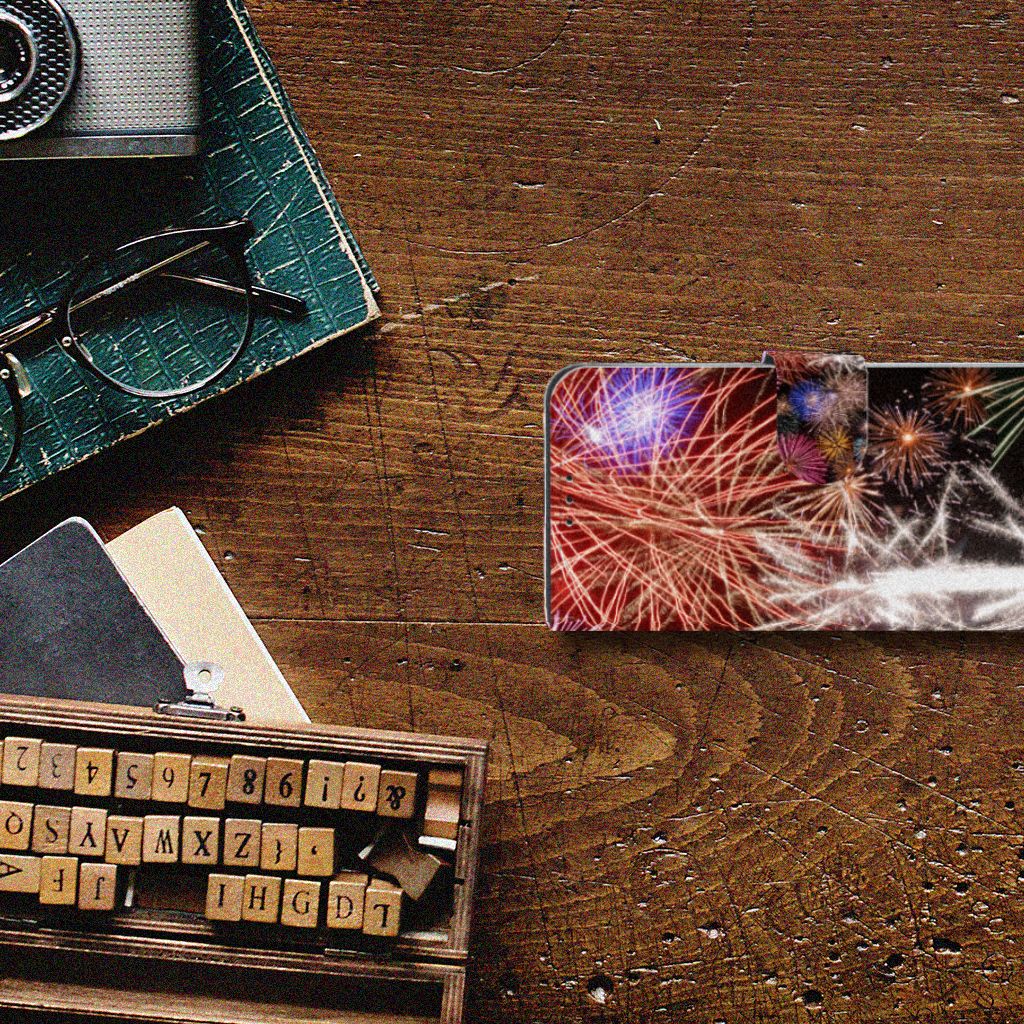 Xiaomi Mi A3 Wallet Case met Pasjes Vuurwerk