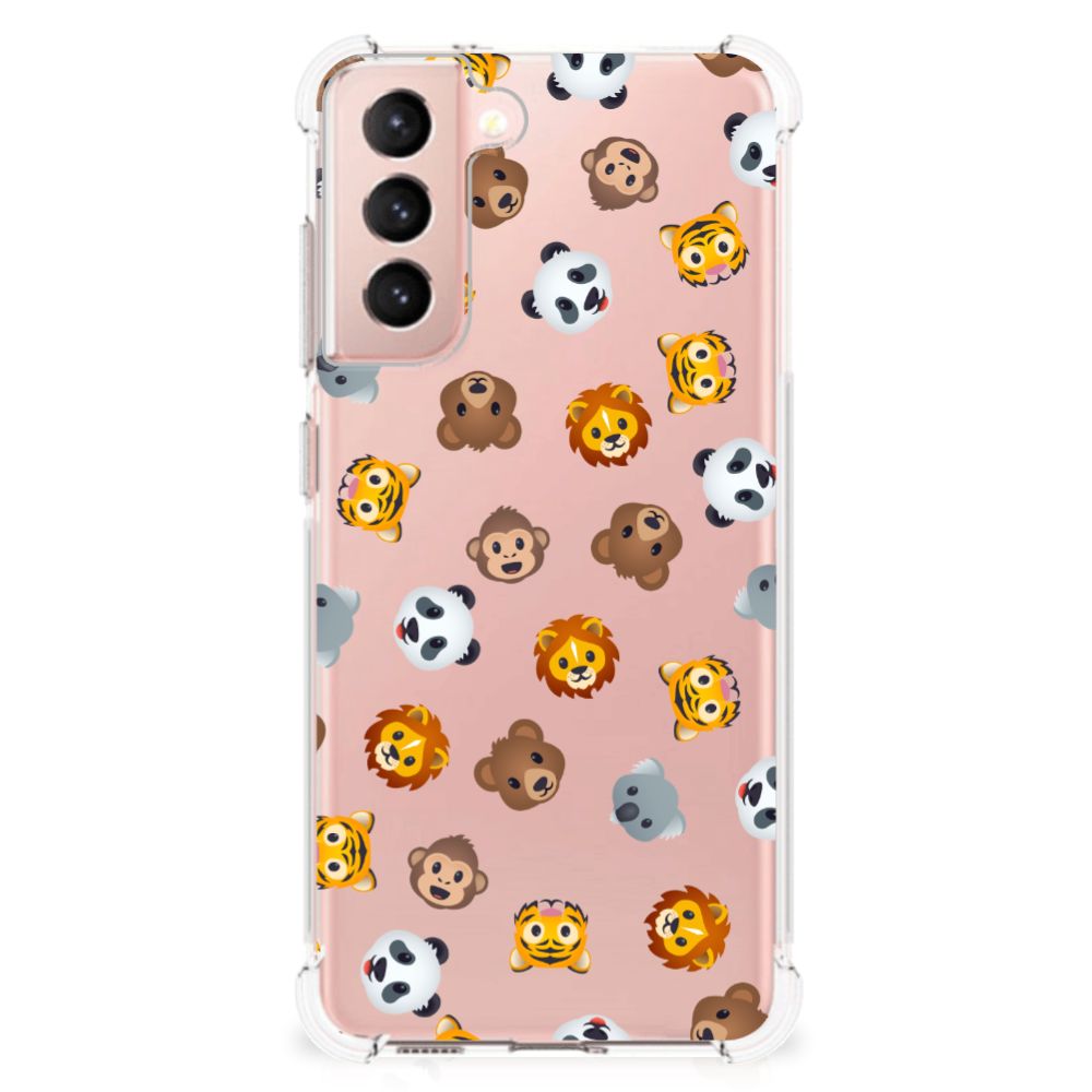 Doorzichtige Silicone Hoesje voor Samsung Galaxy S21 FE Dieren Emojis